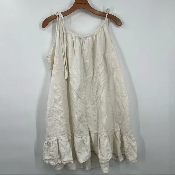 Madewell Lightestspun Tie-Strap Ruffle-Hem Cover-Up Dress White 3X - Picture 5 of 7